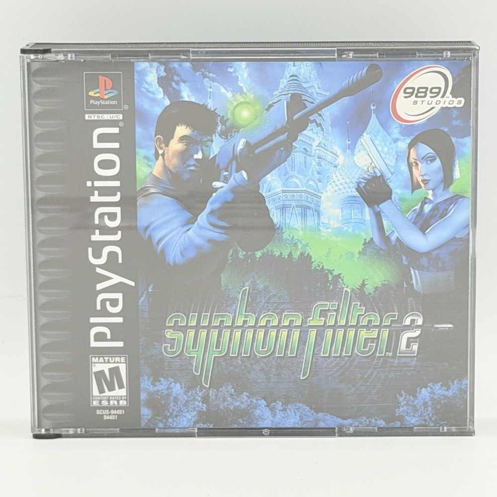 Vintage Syphon Filter 2 Sony PlayStation 1 PS1 2 Disc Set 989 Studios 2000 Game